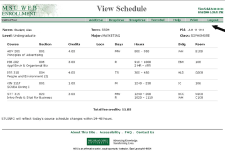 Print Schedule